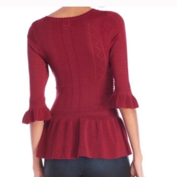 NWT Torn by Ronny Kobo knit peplum top - Picture 2 of 3